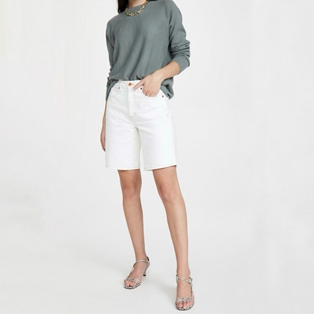 NWT SLVRLAKE London Short Natural White Relaxed High Rise Jorts Coastal Size 32